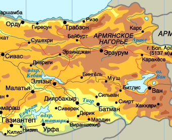 Карта восточной турции