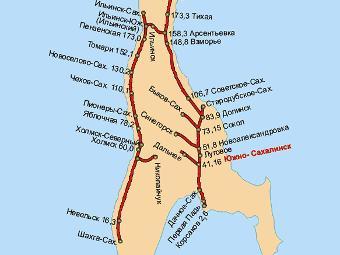 Железная дорога на сахалине карта