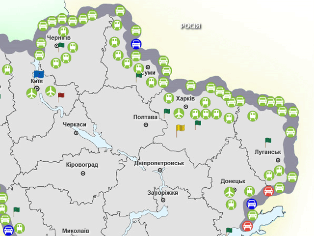 Карта областей граничащих с украиной и россией